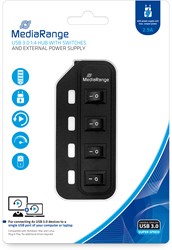 MediaRange | Hub | 4-Poorts | USB 3.0 | Aan/Uit Knop