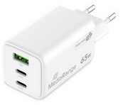 MediaRange | Oplader | 1x USB-A | 2x USB-C | 65 Watt | Wit