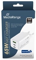 MediaRange | Oplader | 1x USB-A | 2x USB-C | 65 Watt | Wit-2
