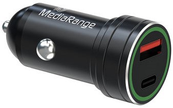 MediaRange | Auto Oplader | 12 Volt | 1x USB-A | 1x USB-C | 20W-3