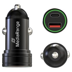 MediaRange | Auto Oplader | 12 Volt | 1x USB-A | 1x USB-C | 20W
