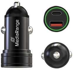 MediaRange | Auto Oplader | 12 Volt | 1x USB-A | 1x USB-C | 20W