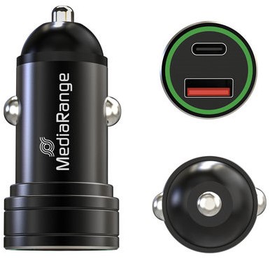 MediaRange | Auto Oplader | 12 Volt | 1x USB-A | 1x USB-C | 20W