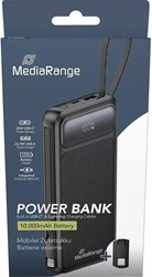 MediaRange | Powerbank | 10.000 mAh | 20W | Display % | Zwart