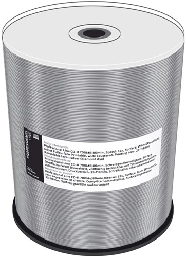MediaRange | CD-R | 700 MB | Diamant | Inkjet Printable | ProSelect | 100 stuks