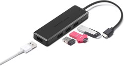 Pepper Jobs | Hub | 4-Poorts | USB-C | 4x USB 3.0 | Zwart