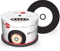 Primeon | CD-R | 700 MB | Inkjet Printable | Black Vinyl | 50 Stuks