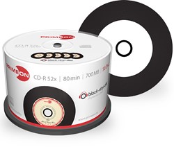 Primeon | CD-R | 700 MB | Inkjet Printable | Black Vinyl | 50 Stuks