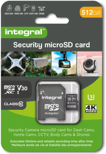 Integral | MicroSDHC | 512 GB | Security