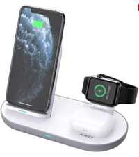 Aukey | Oplader | Draadloos | 3in1 | Wit