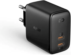 Aukey | Oplader | 2x USB-C | PD | 65 Watt | Zwart
