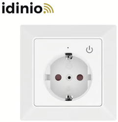 Idinio | Smart Wandcontactdoos | WiFi | 1 Socket | Geaard | Wit | Via Smartlife App