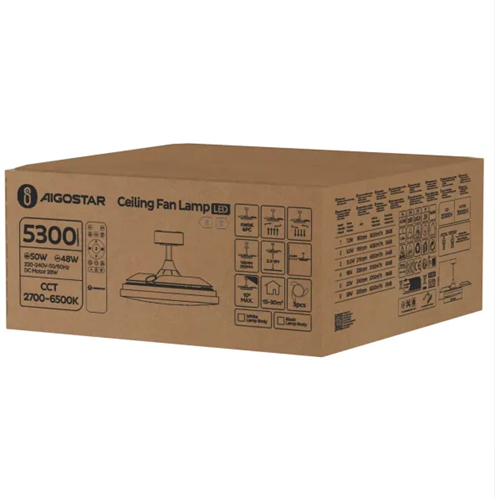 Led | Plafondventilator | LED Verlichting | Incl. Afstandbediening | 2700-6500K | Dimbaar | Ø106cm | Wit-3