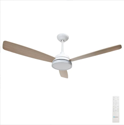 Led | Plafondventilator | LED Verlichting | Incl. Afstandbediening | 2700-6500K | Dimbaar | Ø132cm | 3 Bladen | Wit/Beige