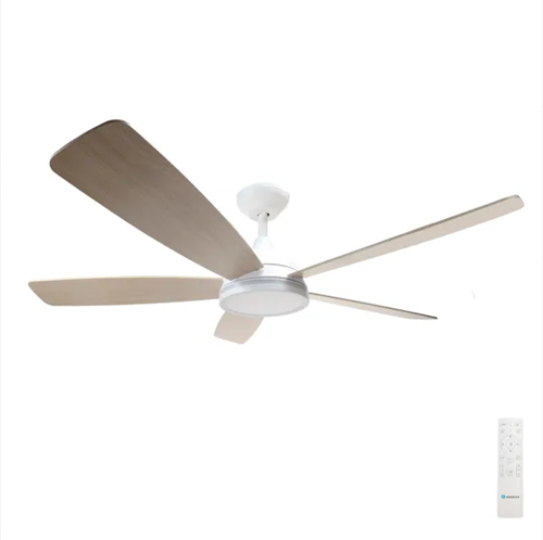 Led | Plafondventilator | LED Verlichting | Incl. Afstandbediening | 2700-6500K | Dimbaar | Ø132cm | 5 Bladen | Wit/Beige
