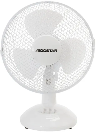 Aigostar | Tafel ventilator | 3 bladen | 2 standen | Ø 27cm | Wit