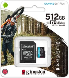 Kingston | MicroSDXC | 512 GB | Canvas Go! Plus | 170R/90W