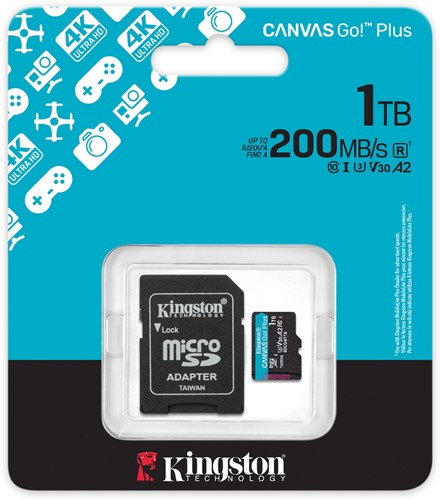 Kingston | MicroSDXC | 1 TB | Canvas Go! Plus | 200R/160W