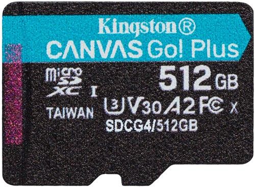 Kingston | MicroSDXC | 512 GB | Canvas Go! Plus | 200R/160W-3