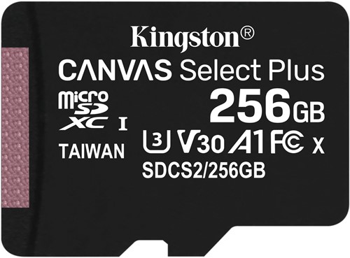 Kingston | MicroSDXC | 256 GB | Canvas Select Plus | 100R/85W-3