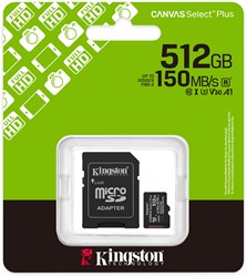 Kingston | MicroSDXC | 512 GB | Canvas Select Plus