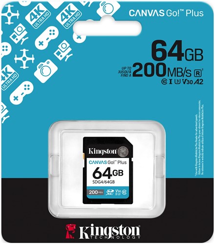 Kingston | SDXC | 64 GB | Canvas Go! Plus | 200R/100W-3