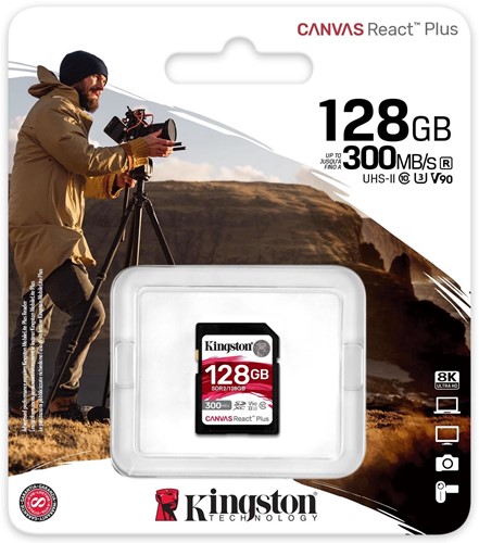 Kingston | SDXC | 128 GB | Canvas React Plus | 300R/260W-3