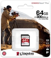 Kingston | SDXC | 64 GB | Canvas React Plus | 300R/260W-3