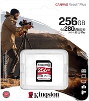 Kingston | SDXC | 256 GB | Canvas React Plus V60 | 280R/150W-3