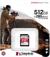 Kingston | SDXC | 512 GB | Canvas React Plus V60 | 280R/150W-3