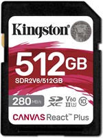 Kingston | SDXC | 512 GB | Canvas React Plus V60 | 280R/150W