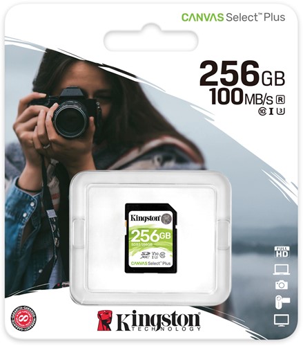 Kingston | SDXC | 256 GB | Canvas Select Plus | 100R/85W-3