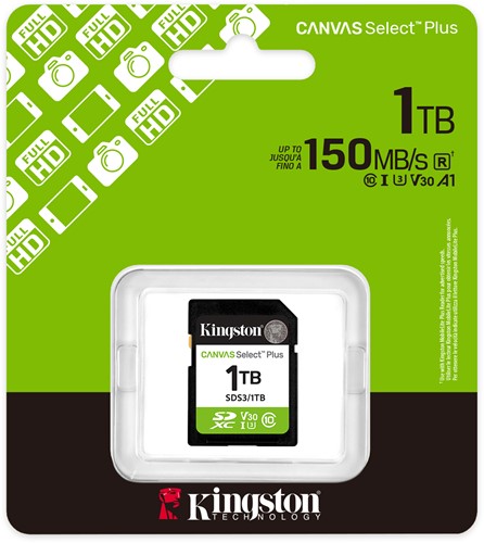 Kingston | SDXC | 1 TB | Canvas Select Plus | 150R-3