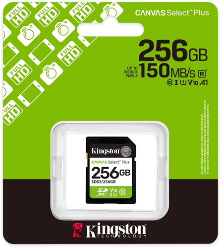 Kingston | SDXC | 256 GB | Canvas Select Plus | 150R-3