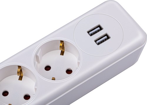 Philips | Stekkerblok | 4 Sockets | 2x USB | Wit-2