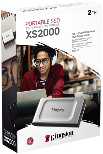 Kingston | SSD | Extern | 2 TB | USB-C | USB-A | XS2000 | Zilver-3