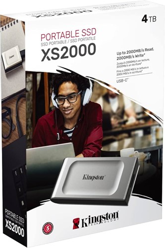 Kingston | SSD | Extern | 4 TB | USB-C | USB-A | XS2000 | Zilver-3