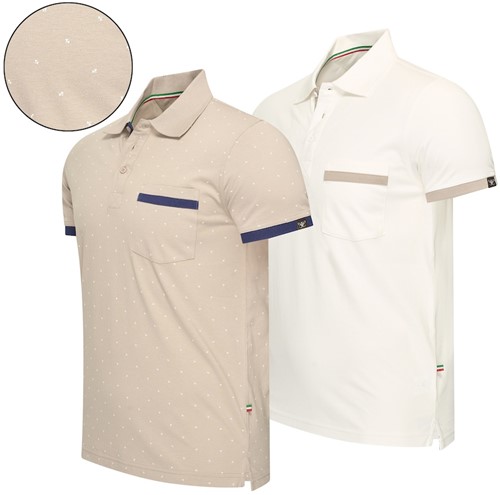 Todi 2-pack polo Taupe S