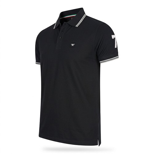 Udine Polo Applique Pique Black S