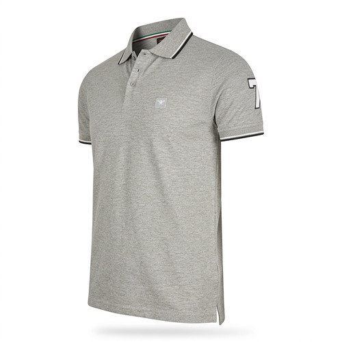 Udine Polo Applique Pique Grey Marl S