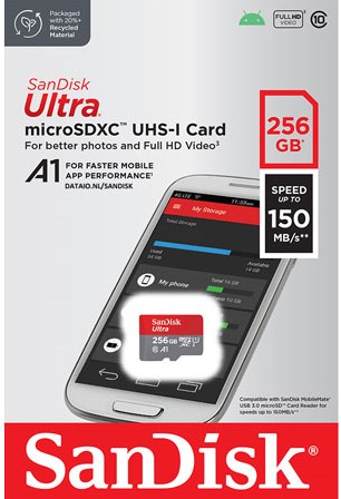 Sandisk | Ultra | MicroSDXC | 256 GB | UHS-1 | U1 | A1 | Full HD-2