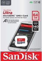 SanDisk | Ultra | MicroSDXC | 64 GB | UHS-I | A1-2