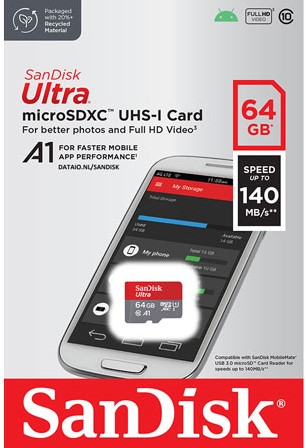 SanDisk | Ultra | MicroSDXC | 64 GB | UHS-I | A1-2