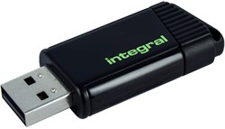 Integral | USB Stick | 128 GB | USB 2.0 | Slider | Lezen 12 MB/s | Schrijven 3 MB/s | Pulse | Zwart