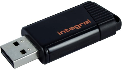 Integral | USB Stick | 32 GB | USB 2.0 | Slider | Lezen 12 MB/s | Schrijven 3 MB/s | Pulse | Zwart