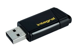 Integral | USB Stick | 64 GB | USB 2.0 | Slider | Lezen 12 MB/s | Schrijven 3 MB/s | Pulse | Zwart