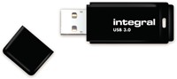 Integral | USB Stick | 64 GB | USB 3.2 | Lezen 30 MB/s | Schrijven 5 MB/s | Zwart