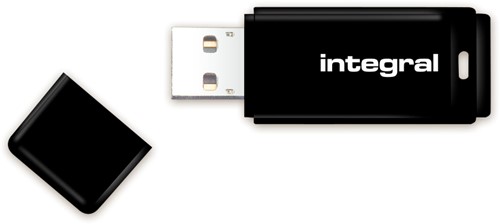 Integral | USB Stick | 64 GB | USB 2.0 | Lezen 12 MB/s | Schrijven 3 MB/s | Zwart