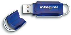 Integral | USB Stick | 128 GB | USB 2.0 | Lezen 12 MB/s | Schrijven 3 MB/s | Courier | Blauw
