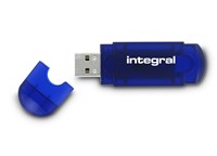 Integral | USB Stick | 64 GB | USB 2.0 | Lezen 12 MB/s | Schrijven 3 MB/s | Evo | Blauw